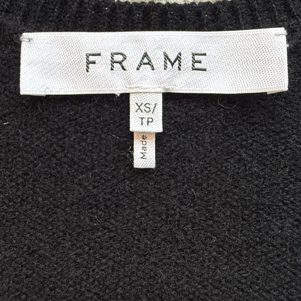 FRAME Women’s Frankie 100% Cashmere Sweater in Black Size XS - Picture 11 of 14